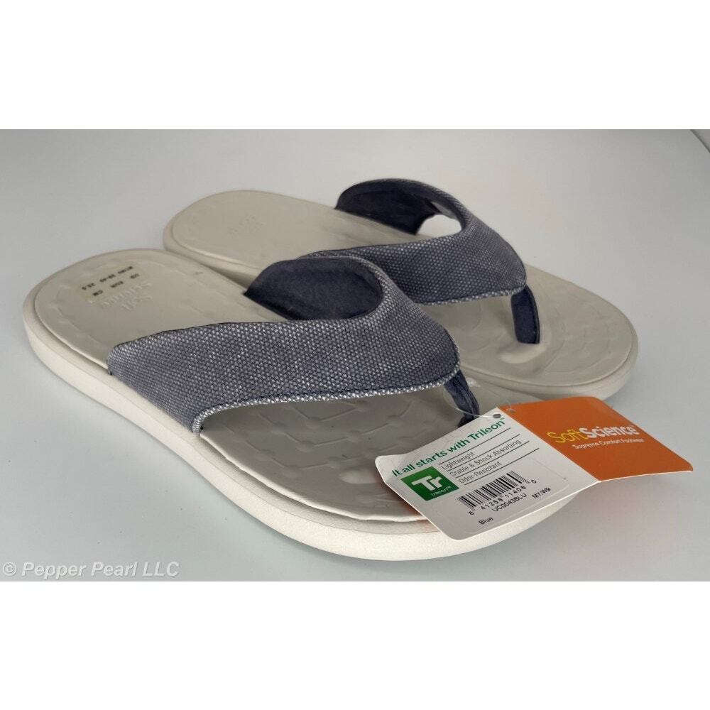 Flip Flop Thong Sandal Blue Womens 7 Kids 5 Soft Science Skiff 2.0 Canvas